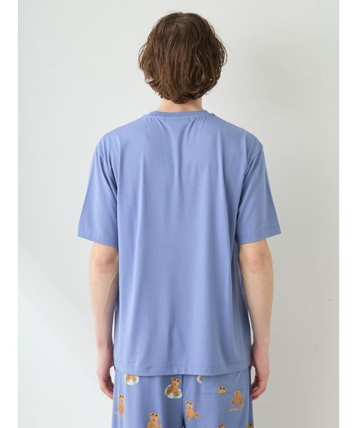gelato pique（ジェラートピケ）の「【ONLINE限定】【HOMME】【接触冷感】サマーベア柄ワンポイントTシャツ&ハーフパンツセット（ルームウェア/パジャマ・メンズ・アイボリー/ネイビー・M/L）」の8枚目の写真