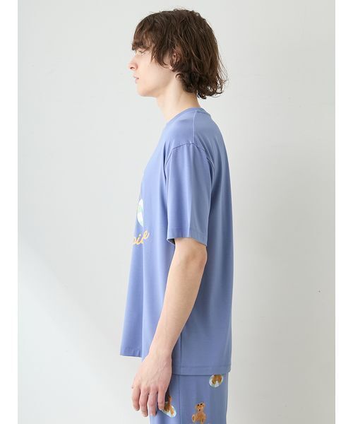 gelato pique（ジェラートピケ）の「【ONLINE限定】【HOMME】【接触冷感】サマーベア柄ワンポイントTシャツ&ハーフパンツセット（ルームウェア/パジャマ・メンズ・アイボリー/ネイビー・M/L）」の9枚目の写真