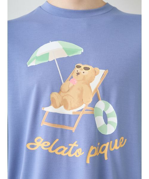 gelato pique（ジェラートピケ）の「【ONLINE限定】【HOMME】【接触冷感】サマーベア柄ワンポイントTシャツ&ハーフパンツセット（ルームウェア/パジャマ・メンズ・アイボリー/ネイビー・M/L）」の11枚目の写真