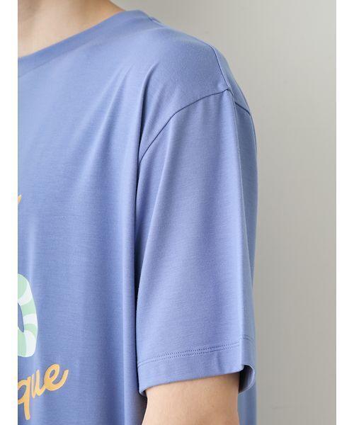 gelato pique（ジェラートピケ）の「【ONLINE限定】【HOMME】【接触冷感】サマーベア柄ワンポイントTシャツ&ハーフパンツセット（ルームウェア/パジャマ・メンズ・アイボリー/ネイビー・M/L）」の12枚目の写真