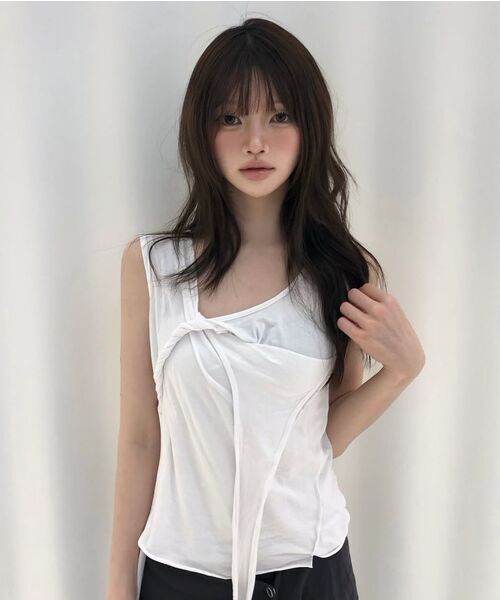 FLAREUP（フレアアップ）の「3-Layered Braided Sleeveless (FL-128_White)（Tシャツ/カットソー・レディース・ホワイト・OS）」の9枚目の写真