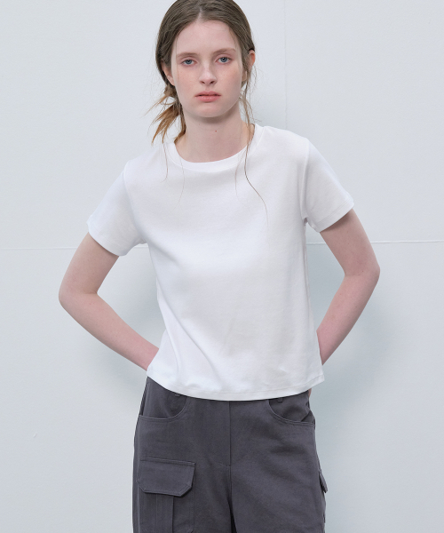 FRIVER07（フリバー07）の「Label basic half t-shirt [FRSP06TS02]_White（Tシャツ/カットソー・レディース・ホワイト・FREE）」の2枚目の写真