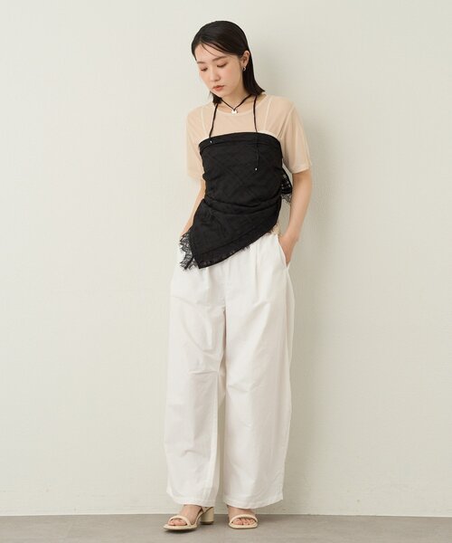 Omekashi(オメカシ)の「シアーチェックスカーフ(ストール/ショール・レディース・ブラック/オフホワイト・ONE SIZE)」の10枚目の写真