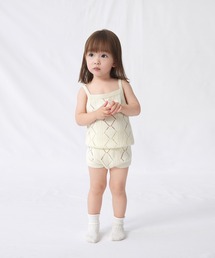 enhenn（エンヘン）の「enhennbaby ベビー 透かし編みニット セットアップ キャミソール＆ショートパンツ（キャミソール）」