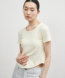 ELTONE（エルトーン）の「ラウンドネックリブコンパクトTシャツ（Tシャツ/カットソー）」