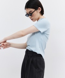ELTONE（エルトーン）の「ラウンドネックリブコンパクトTシャツ（Tシャツ/カットソー）」
