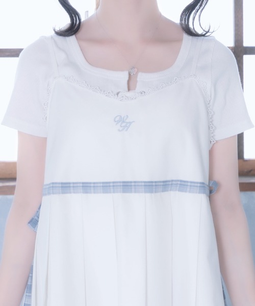 Whinny(ホワイニー)の「Whinny/《セットアップ可能♪》優等生きゃぴきゃぴワンピ(ワンピース・レディース・ホワイト/グレー/ブラック・FREE)」の7枚目の写真