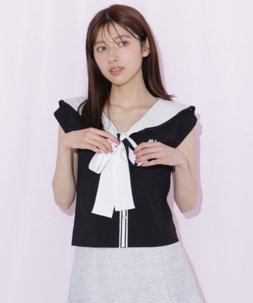 JILL by JILL STUART(ジルバイジルスチュアート)の「リボンセーラーカラーニット(ニット/セーター・レディース・ブラック/ホワイト/ホワイト系その他・FREE)」の16枚目の写真