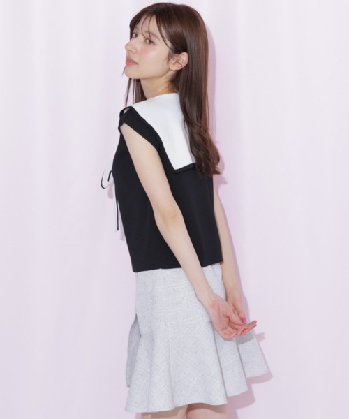 JILL by JILL STUART(ジルバイジルスチュアート)の「リボンセーラーカラーニット(ニット/セーター・レディース・ブラック/ホワイト/ホワイト系その他・FREE)」の18枚目の写真