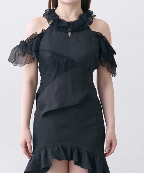 Belle Charme(ベルシャルム)の「【Belle Charme】Lace Collar Tops(シャツ/ブラウス・レディース・ブラック/ベージュ/ドット・FREE)」の18枚目の写真