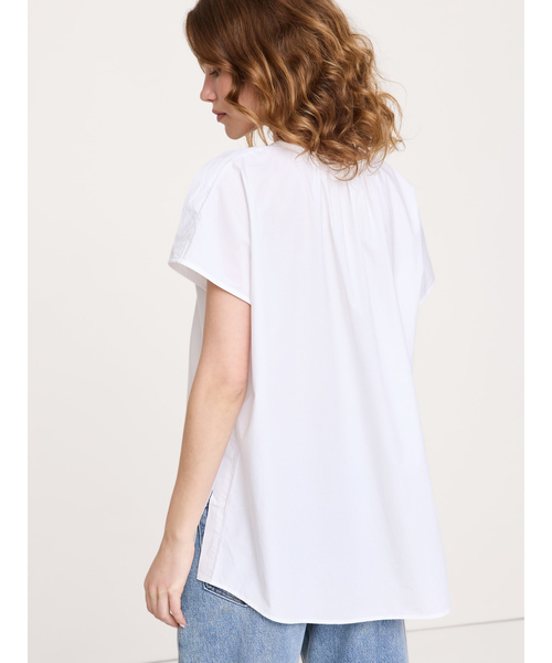 Banana Republic チュニック コットン ポプリン スプリットネック チュニック（シャツ/ブラウス