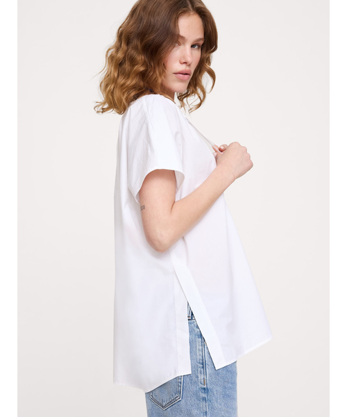 Banana Republic(バナナリパブリック)の「コットン ポプリン スプリットネック チュニック(シャツ/ブラウス・レディース・ホワイト/ブラック・XS/S/M/L)」の8枚目の写真