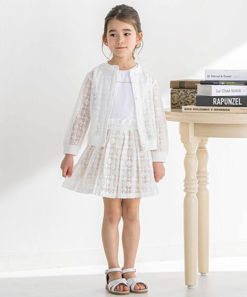 BeBe Petits Pois Vert(ベベプチポワヴェール)の「【お揃い】レースカーディガン(95~160cm)(カーディガン/ボレロ・キッズ・ネイビー/ホワイト・110cm/140cm/120cm/130cm/150cm/160cm)」の7枚目の写真