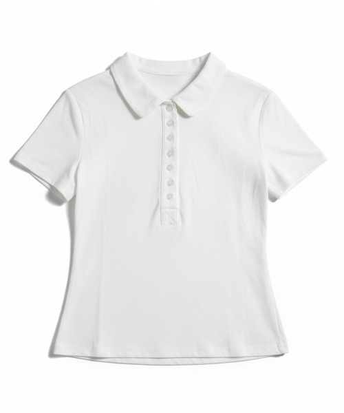 VIVID LADY(ビビッドレディー)の「スカラップヘンリーネック カラーTシャツ 半袖トップス(Tシャツ/カットソー・レディース・ホワイト/グレー/ネイビー・FREE)」の22枚目の写真