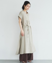 Doux archives | ウォッシャブルリネンライクバンドカラーシャツワンピーズ(ワンピース)