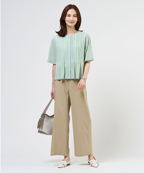 J.PRESS Ladies(J.プレス レディス)の「シアードライトリコット フレアタック カットソー(Tシャツ/カットソー・レディース・ブラウン系/ネイビー系/ライトグレー系/ライトグリーン系・SMALL)」の8枚目の写真