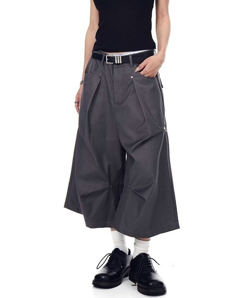 Ressaca(レサーカ)の「ワイドスラックスハーフパンツ(スラックス・メンズ・グレー/ブラック・L/XL/M)」の8枚目の写真