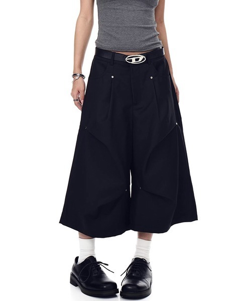 Ressaca(レサーカ)の「ワイドスラックスハーフパンツ(スラックス・メンズ・グレー/ブラック・L/XL/M)」の3枚目の写真