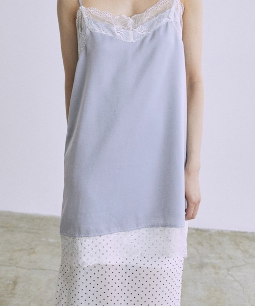 EN NEUME（エンノイム）の「Silky Lace Cami Dress（ワンピース・レディース・ピンク/ブルー/アイボリー・FREE）」の16枚目の写真