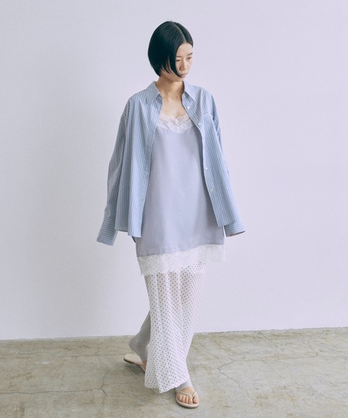 EN NEUME（エンノイム）の「Silky Lace Cami Dress（ワンピース・レディース・ピンク/ブルー/アイボリー・FREE）」の19枚目の写真