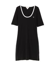 Calvin Klein(�J���o���E�N���C��)��Calvin Klein (�J���o���N���C���jBABY RIB CUTOUT MNI DRESS/ LV047F224G(T�V���c/�J�b�g�\�[)