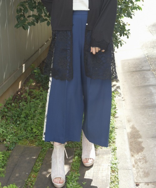 axes femme(アクシーズファム)の「サイド花柄切替ワイドパンツ(その他パンツ・レディース・オレンジ/ネイビー/ブラック・FREE)」の3枚目の写真