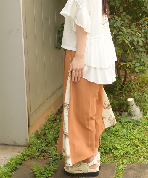 axes femme(アクシーズファム)の「サイド花柄切替ワイドパンツ(その他パンツ・レディース・オレンジ/ネイビー/ブラック・FREE)」の5枚目の写真