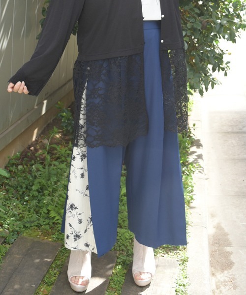 axes femme(アクシーズファム)の「サイド花柄切替ワイドパンツ(その他パンツ・レディース・オレンジ/ネイビー/ブラック・FREE)」の11枚目の写真