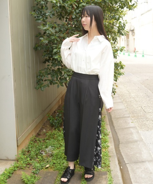 axes femme(アクシーズファム)の「サイド花柄切替ワイドパンツ(その他パンツ・レディース・オレンジ/ネイビー/ブラック・FREE)」の12枚目の写真