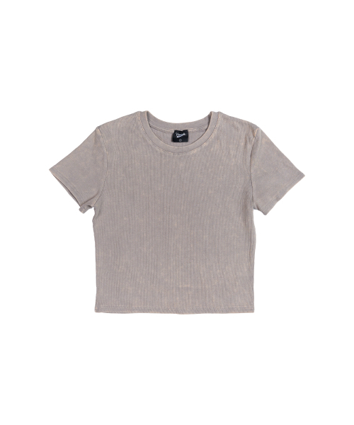 CREAM SODA LAB(クリームソーダラボ)の「ピグメントゴルジスリムクロップ半袖Tシャツカーキ(Tシャツ/カットソー・レディース・その他・FREE)」の7枚目の写真