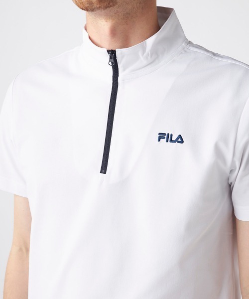 FILA GOLF（フィラゴルフ ）の「【FILA GOLF:フィラゴルフ】ハーフジップ半袖シャツ　ゴルフ 吸汗速乾（シャツ/ブラウス・メンズ・ブラック/ホワイト/ネイビー・XX-LARGE/X-LARGE）」の7枚目の写真