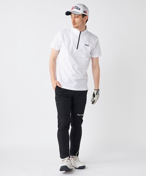 FILA GOLF（フィラゴルフ ）の「【FILA GOLF:フィラゴルフ】ハーフジップ半袖シャツ　ゴルフ 吸汗速乾（シャツ/ブラウス・メンズ・ブラック/ホワイト/ネイビー・XX-LARGE/X-LARGE）」の9枚目の写真