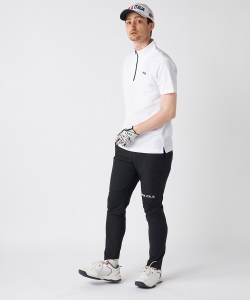 FILA GOLF（フィラゴルフ ）の「【FILA GOLF:フィラゴルフ】ハーフジップ半袖シャツ　ゴルフ 吸汗速乾（シャツ/ブラウス・メンズ・ブラック/ホワイト/ネイビー・XX-LARGE/X-LARGE）」の10枚目の写真