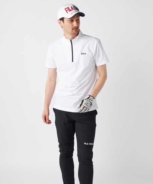FILA GOLF（フィラゴルフ ）の「【FILA GOLF:フィラゴルフ】ハーフジップ半袖シャツ　ゴルフ 吸汗速乾（シャツ/ブラウス・メンズ・ブラック/ホワイト/ネイビー・XX-LARGE/X-LARGE）」の11枚目の写真