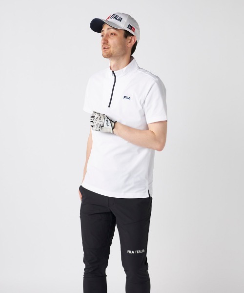FILA GOLF（フィラゴルフ ）の「【FILA GOLF:フィラゴルフ】ハーフジップ半袖シャツ　ゴルフ 吸汗速乾（シャツ/ブラウス・メンズ・ブラック/ホワイト/ネイビー・XX-LARGE/X-LARGE）」の12枚目の写真