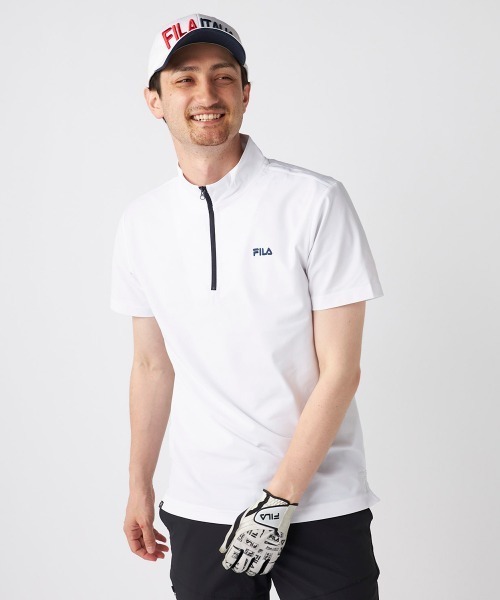 FILA GOLF（フィラゴルフ ）の「【FILA GOLF:フィラゴルフ】ハーフジップ半袖シャツ　ゴルフ 吸汗速乾（シャツ/ブラウス・メンズ・ブラック/ホワイト/ネイビー・XX-LARGE/X-LARGE）」の13枚目の写真