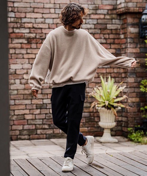 CAMBIO（カンビオ）の「mlt5710-Brushed Waffle Rib Long Sleeve Tee ワッフルカットソー(A71426cmb)（Tシャツ/カットソー・メンズ・ブラック/チャコール/キナリ・L/M/S）」の17枚目の写真