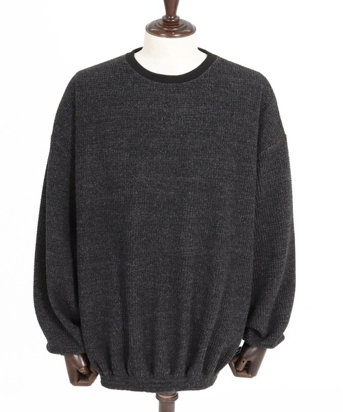 CAMBIO（カンビオ）の「mlt5710-Brushed Waffle Rib Long Sleeve Tee ワッフルカットソー(A71426cmb)（Tシャツ/カットソー・メンズ・ブラック/チャコール/キナリ・L/M/S）」の5枚目の写真