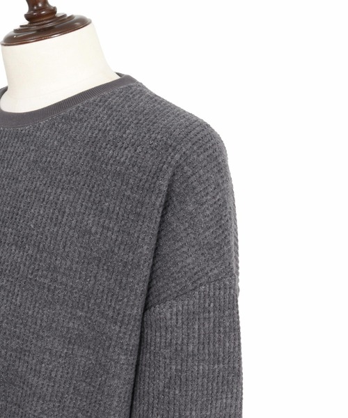 CAMBIO（カンビオ）の「mlt5710-Brushed Waffle Rib Long Sleeve Tee ワッフルカットソー(A71426cmb)（Tシャツ/カットソー・メンズ・ブラック/チャコール/キナリ・L/M/S）」の10枚目の写真