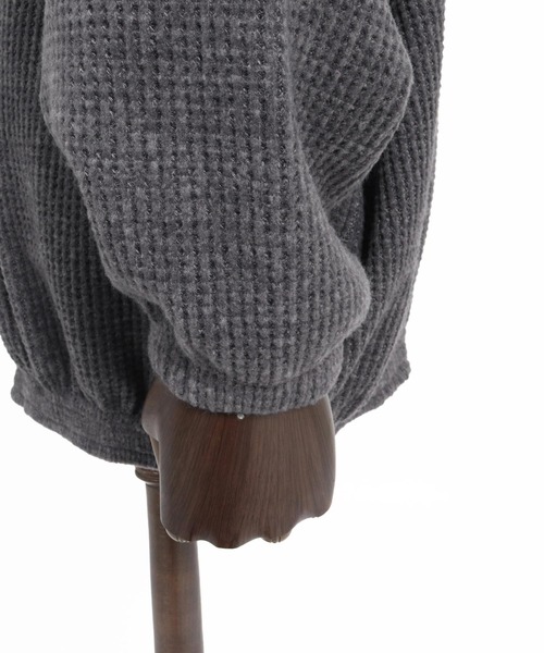 CAMBIO（カンビオ）の「mlt5710-Brushed Waffle Rib Long Sleeve Tee ワッフルカットソー(A71426cmb)（Tシャツ/カットソー・メンズ・ブラック/チャコール/キナリ・L/M/S）」の11枚目の写真