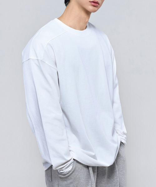 PHYSICAL GARMENTS（フィジカルガーメンツ）の「P2613 ヘビーカットオーバーサイズ長袖Tシャツ [3COLOR]（Tシャツ/カットソー・メンズ・ホワイト/ブラック/チャコール・MEDIUM/LARGE/X-LARGE/XX-LARGE）」の13枚目の写真