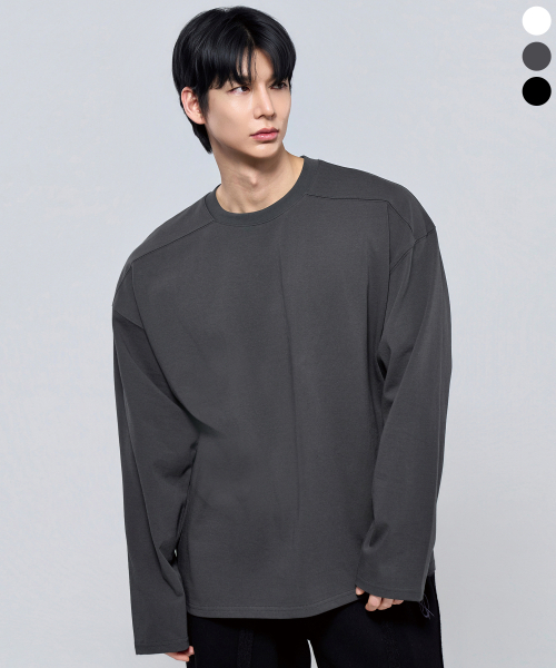 PHYSICAL GARMENTS（フィジカルガーメンツ）の「P2613 ヘビーカットオーバーサイズ長袖Tシャツ [3COLOR]（Tシャツ/カットソー・メンズ・ホワイト/ブラック/チャコール・MEDIUM/LARGE/X-LARGE/XX-LARGE）」の17枚目の写真