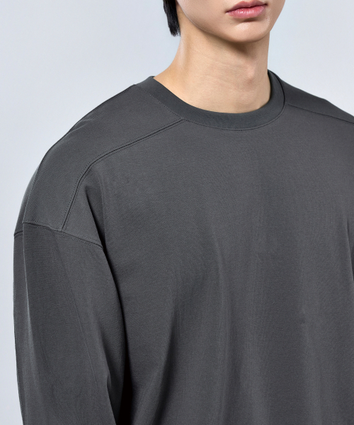 PHYSICAL GARMENTS（フィジカルガーメンツ）の「P2613 ヘビーカットオーバーサイズ長袖Tシャツ [3COLOR]（Tシャツ/カットソー・メンズ・ホワイト/ブラック/チャコール・MEDIUM/LARGE/X-LARGE/XX-LARGE）」の18枚目の写真