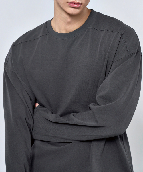 PHYSICAL GARMENTS（フィジカルガーメンツ）の「P2613 ヘビーカットオーバーサイズ長袖Tシャツ [3COLOR]（Tシャツ/カットソー・メンズ・ホワイト/ブラック/チャコール・MEDIUM/LARGE/X-LARGE/XX-LARGE）」の19枚目の写真