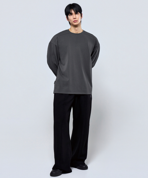 PHYSICAL GARMENTS（フィジカルガーメンツ）の「P2613 ヘビーカットオーバーサイズ長袖Tシャツ [3COLOR]（Tシャツ/カットソー・メンズ・ホワイト/ブラック/チャコール・MEDIUM/LARGE/X-LARGE/XX-LARGE）」の21枚目の写真