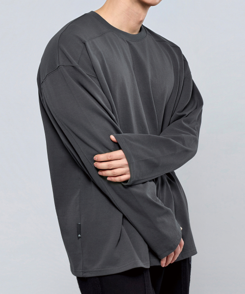 PHYSICAL GARMENTS（フィジカルガーメンツ）の「P2613 ヘビーカットオーバーサイズ長袖Tシャツ [3COLOR]（Tシャツ/カットソー・メンズ・ホワイト/ブラック/チャコール・MEDIUM/LARGE/X-LARGE/XX-LARGE）」の22枚目の写真