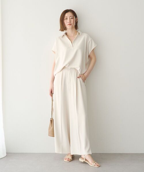 YECCA VECCA(イェッカヴェッカ)の「【接触冷感】COOLスリットワイドパンツ【セットアップ対応】(その他パンツ・レディース・アイボリー/チャコールグレー/ブルー・S/M)」の5枚目の写真