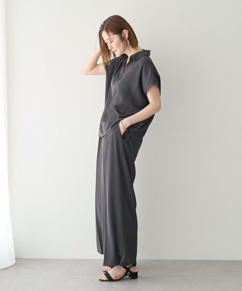 YECCA VECCA(イェッカヴェッカ)の「【接触冷感】COOLスリットワイドパンツ【セットアップ対応】(その他パンツ・レディース・アイボリー/チャコールグレー/ブルー・S/M)」の12枚目の写真