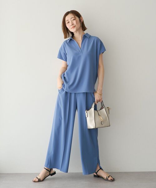 YECCA VECCA(イェッカヴェッカ)の「【接触冷感】COOLスリットワイドパンツ【セットアップ対応】(その他パンツ・レディース・アイボリー/チャコールグレー/ブルー・S/M)」の18枚目の写真