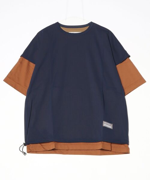 POLIQUANT(ポリクアント)の「【POLIQUANT】THE LAYERED S/S TEE(Tシャツ/カットソー・メンズ・ネイビー/ブラック・1)」の2枚目の写真